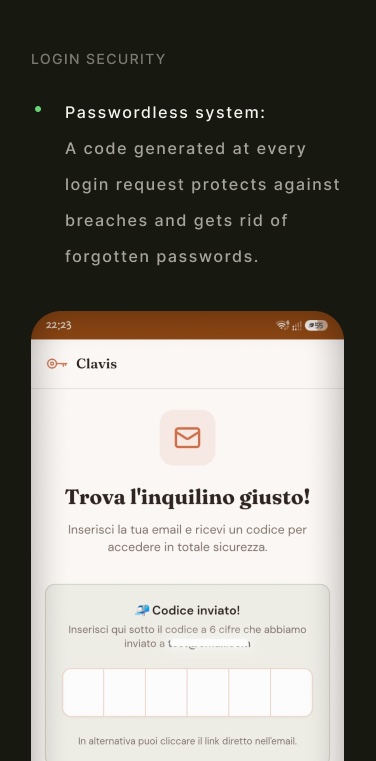 Login security: passwordless system with a code sent by email