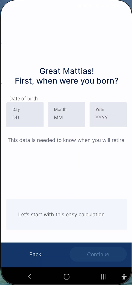 Si parte dalla data di nascita, per stimare quando andrai in pensione