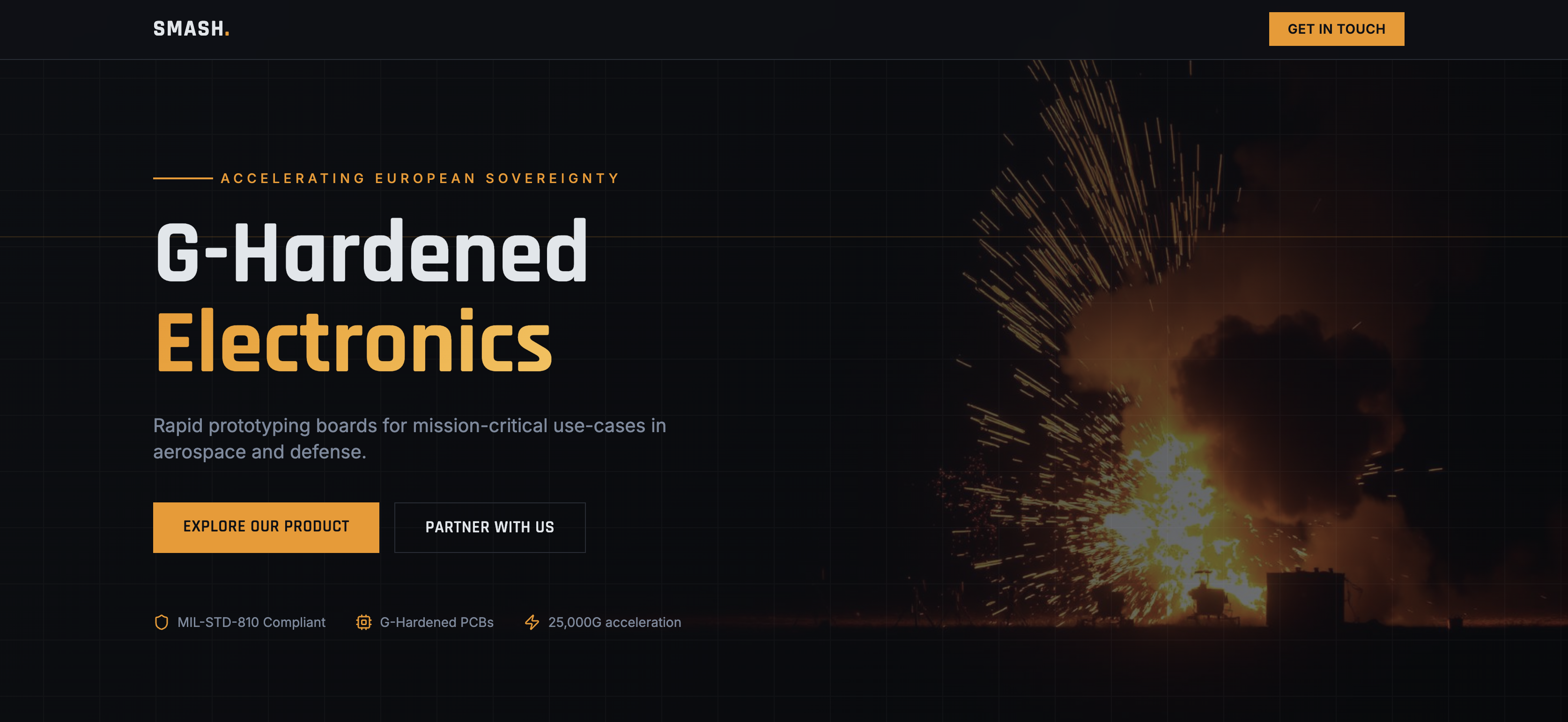 Landing page: schede tecniche per elettronica G-hardened per aerospazio e difesa